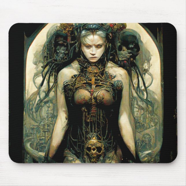 Bio Tech Woman Fantasy Sci-Fi Mousepad (Vorne)