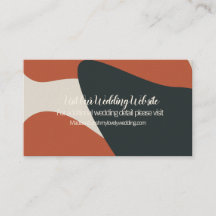 Bio Terracotta Blue Blush Wedding Website Card