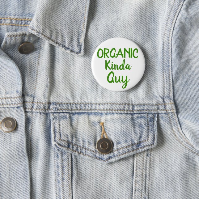 Bio-Typ Kerl Grüne Weiße Runde Knöpfe Pins Button (Beispiel)