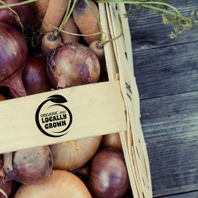Bio und lokal bebaut, landwirtschaftlicher Betrieb Gummistempel (Von Creator hochgeladen)