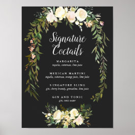 Bio WEDD Floral Signature Cocktail Zeichen Poster