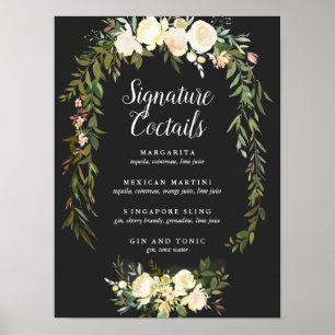 Bio WEDD Floral Signature Cocktail Zeichen Poster
