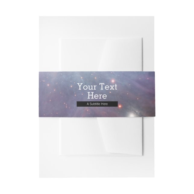 Bio weiße Gabe Retro-Orion Nebel EDITABLE Einladungsbanderole (Vorderseite Beispiel)