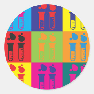 Biochemie Pop Art Runder Aufkleber