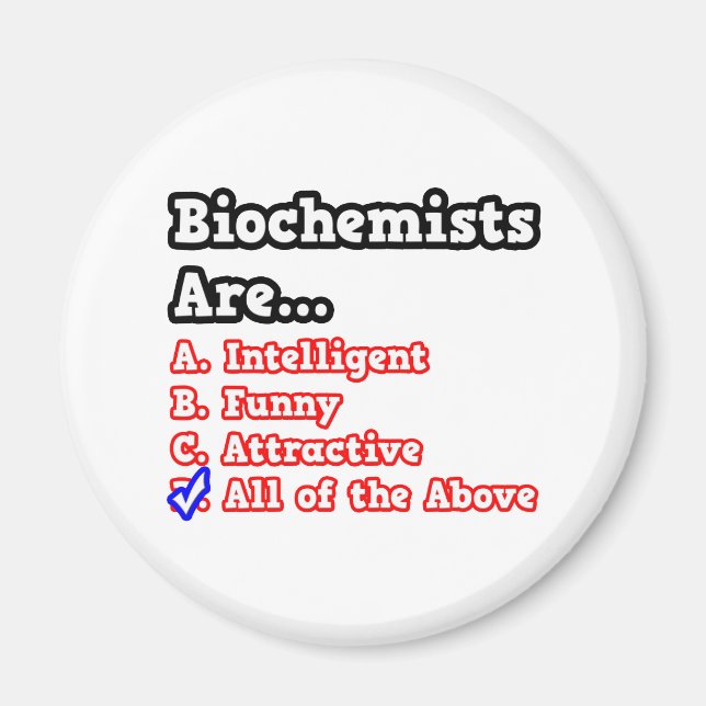 Biochemiker Quiz...Joke Magnet (Vorne)