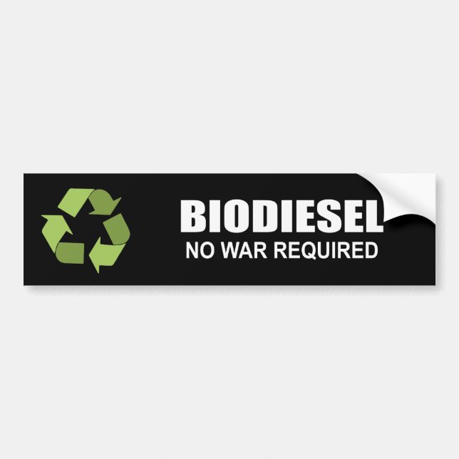 Biodiesel: Kein Krieg erfordert Autoaufkleber (Vorne)