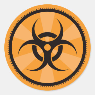 Biogefahr - Orange Runder Aufkleber