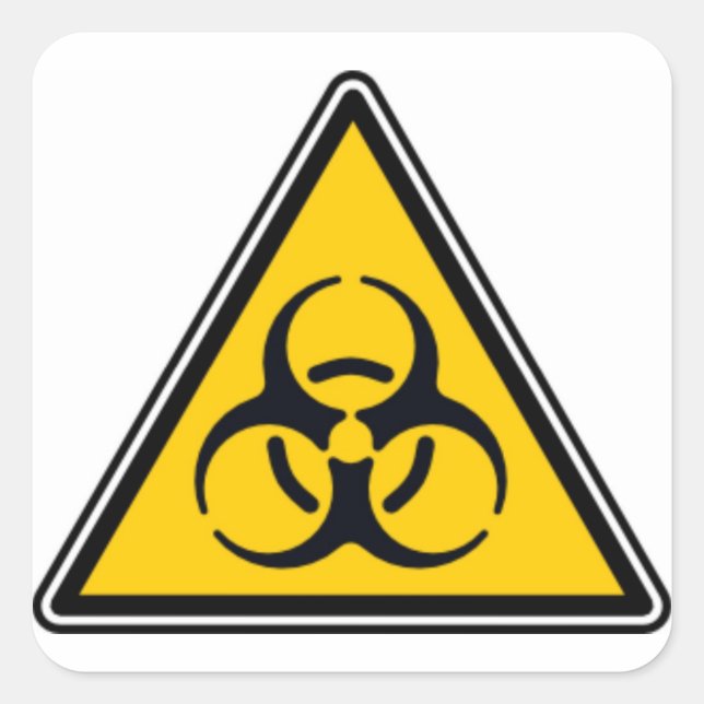 Biogefährdung 02 quadratischer aufkleber (Vorderseite)