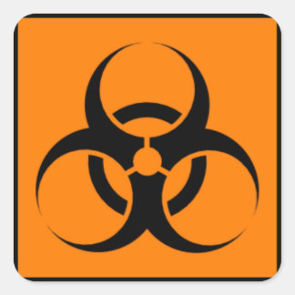 Biogefährdung 05 quadratischer aufkleber