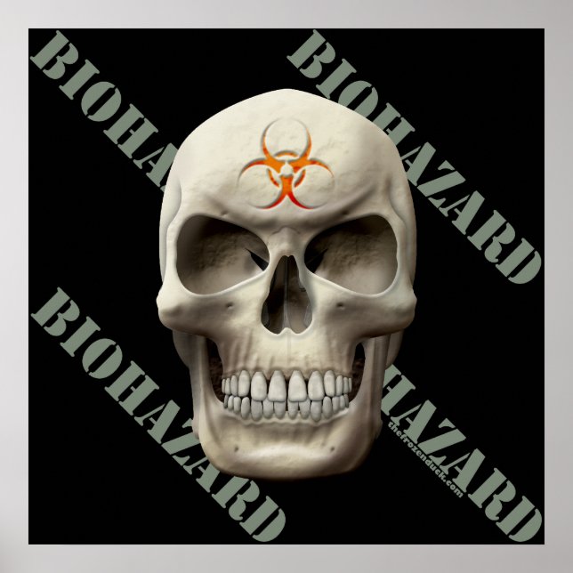 Biogefährdung Evil Skull Poster (Vorne)