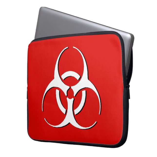 Biogefährdung-Laptop-Hülse - klassischer Knochen, Laptopschutzhülle (Vorderseite Links)
