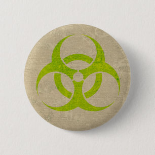 Biogefährdung Lime Green Grunge Button