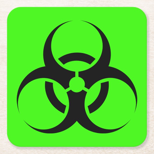 Biogefährdung Rechteckiger Pappuntersetzer (Vorderseite)