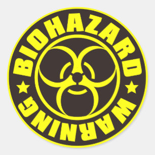 BIOGEFÄHRDUNG RUNDER AUFKLEBER