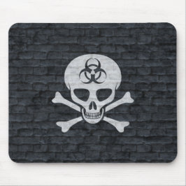 Biogefährdung Schädel mit Grauziegel Mousepad