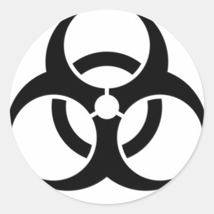 Biogefährdung schwarz runder aufkleber