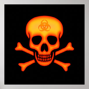 Biogefährdung Skull & Crossbones Poster