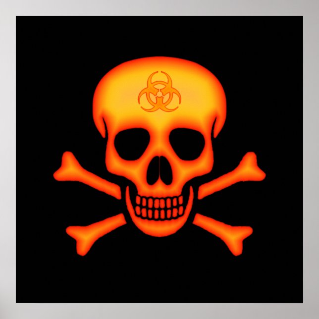 Biogefährdung Skull & Crossbones Poster (Vorne)