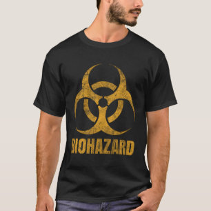 Biogefährdung Symbol Distressed Weathered Look Hal T-Shirt