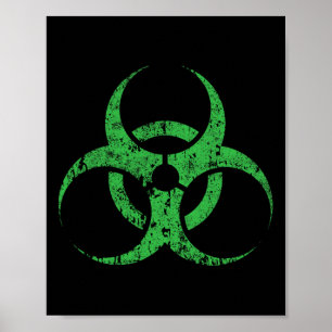Biogefährdung Symbol Vintag Green Funny Halloween Poster