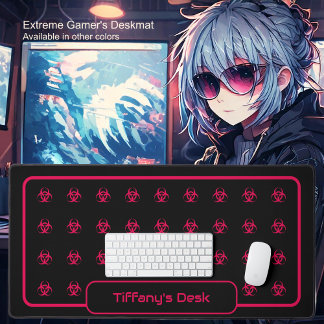 Biogefährdung Symbole - Rot auf schwarzem Hintergr Schreibtischunterlage