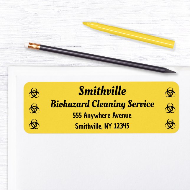 Biogefährdung-Symbole - Schwarz auf einem gelben H (Biohazard Symbols - Black on a Yellow Background Label by Office Accessories)