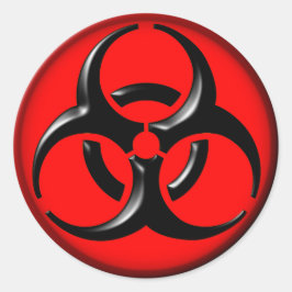 Biogefährdung toxisch - rot runder aufkleber