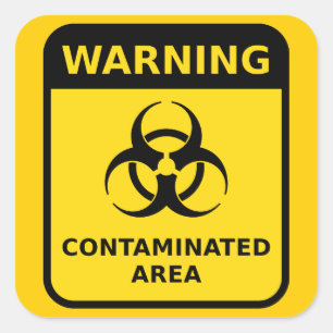 Biogefährdung-Warnaufkleber Quadratischer Aufkleber