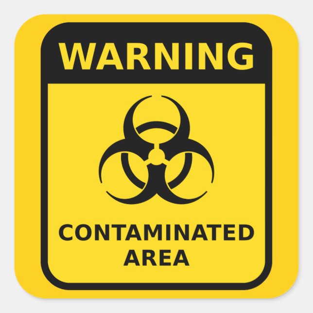 Biogefährdung-Warnaufkleber Quadratischer Aufkleber (Vorderseite)