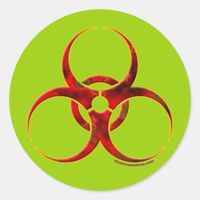 Biogefährdung-Warnsymbol Runder Aufkleber (Vorderseite)