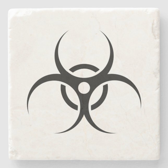 Biogefährdung-Warnsymbol Steinuntersetzer (Vorderseite)