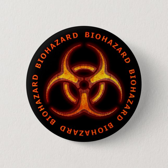 Biogefährdung Zombie Warning Button (Vorderseite)