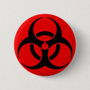 Biogefährdungssymbol Button