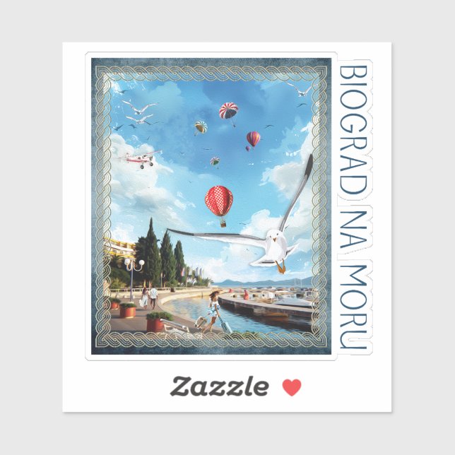 Biograd na moru 4 aufkleber (Blatt)