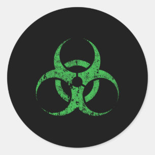 Biohazard-Symbol Vintage Grün Lustiges Halloween Runder Aufkleber