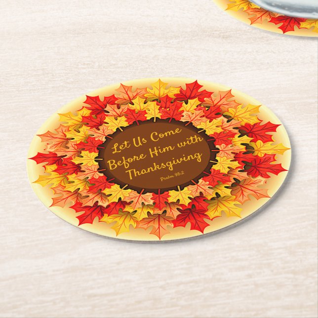 Biokonzept Herbst lässt Erntedank Runder Pappuntersetzer (Angewinkelt)