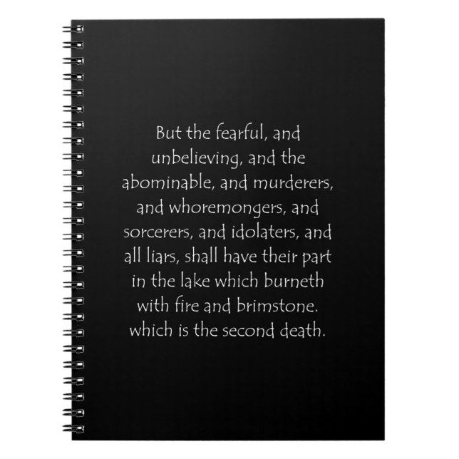 Biokunstquote Offenbarung 21 8 Notizblock (Vorderseite)