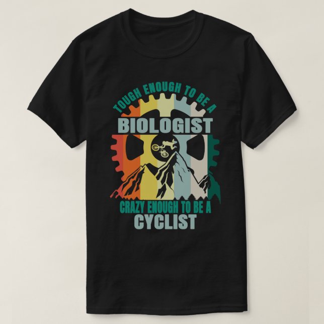 Biologe Biker Design T-Shirt (Design vorne)