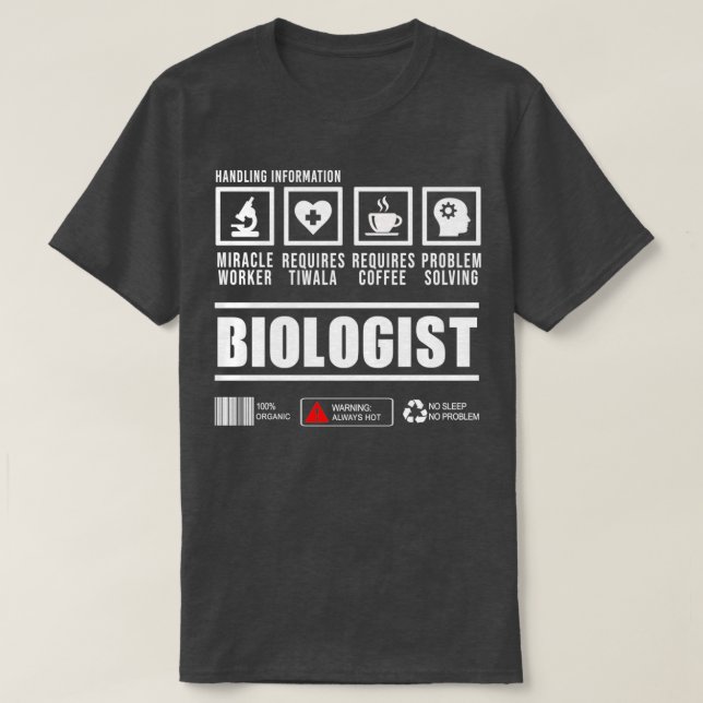 Biologe Handling Information Geschenkdesign T-Shirt (Design vorne)