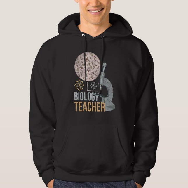 Biologe Mikrobiologielehrerin Mikroskop Hoodie (Vorderseite)