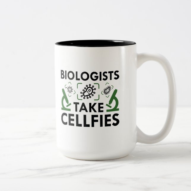 Biologen nehmen Zellaten Zweifarbige Tasse (Rechts)