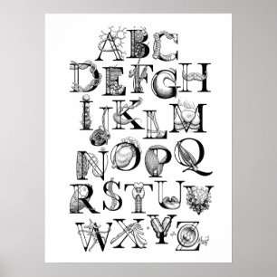 Biologie-Alphabet-Poster (18x24) Poster