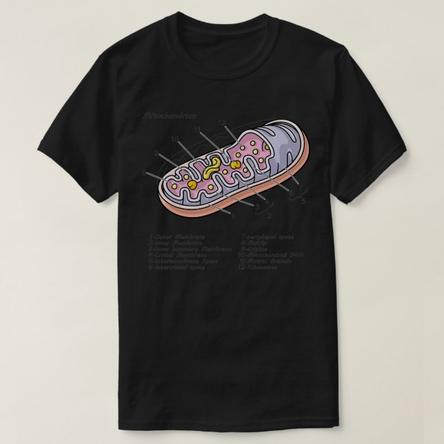 Biologie der Mitochondrion-Zelle T-Shirt (Design vorne)