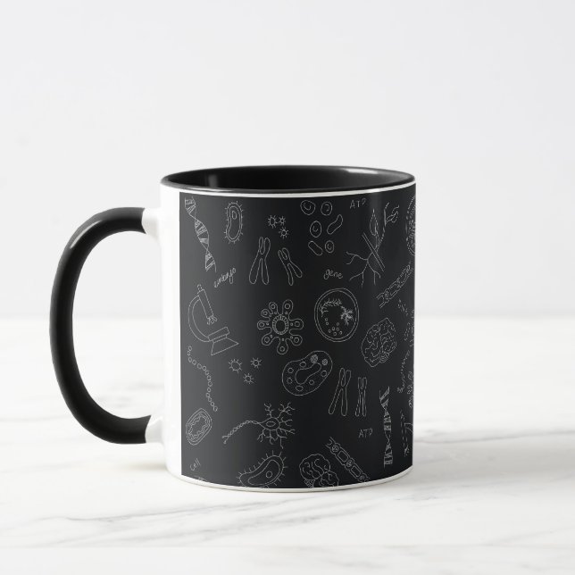 Biologie-Diagramm weiß auf schwarz Tasse (Links)
