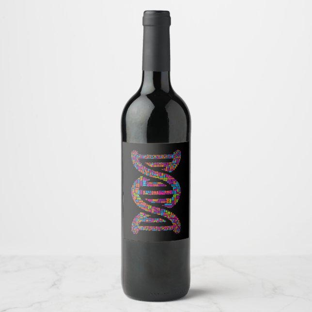 Biologie-DNA-Molekül Wort Cloud-Lehrer Weinetikett (Vorderseite)