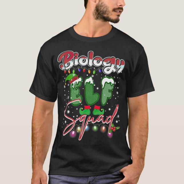 Biologie Elf Squad Ugly Sweater Weihnachtsweihnach T-Shirt (Vorderseite)