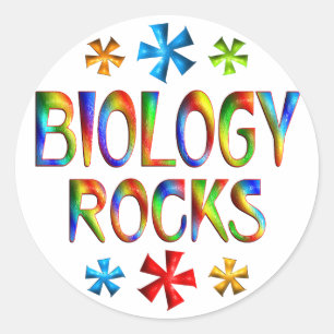 BIOLOGIE-FELSEN RUNDER AUFKLEBER