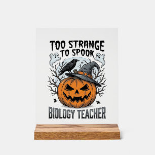 Biologie-Lehrer-Halloween-Shirt Gruseliger Kürbis Acrylschild