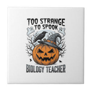 Biologie-Lehrer-Halloween-Shirt Gruseliger Kürbis  Fliese