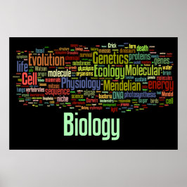 Biologie Wort Nr. 8 Schwarz Poster